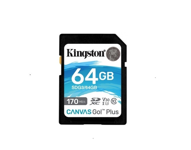 Карта памяти Kingston Canvas Go! Plus SDXC UHS-I Cl10, SDG3/64Gb (1179778) #1