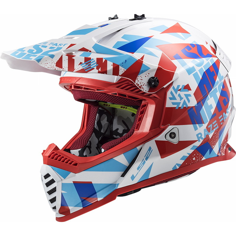 Детский мотошлем LS2 MX437 FAST EVO MINI FUNKY (M, White Red) #1