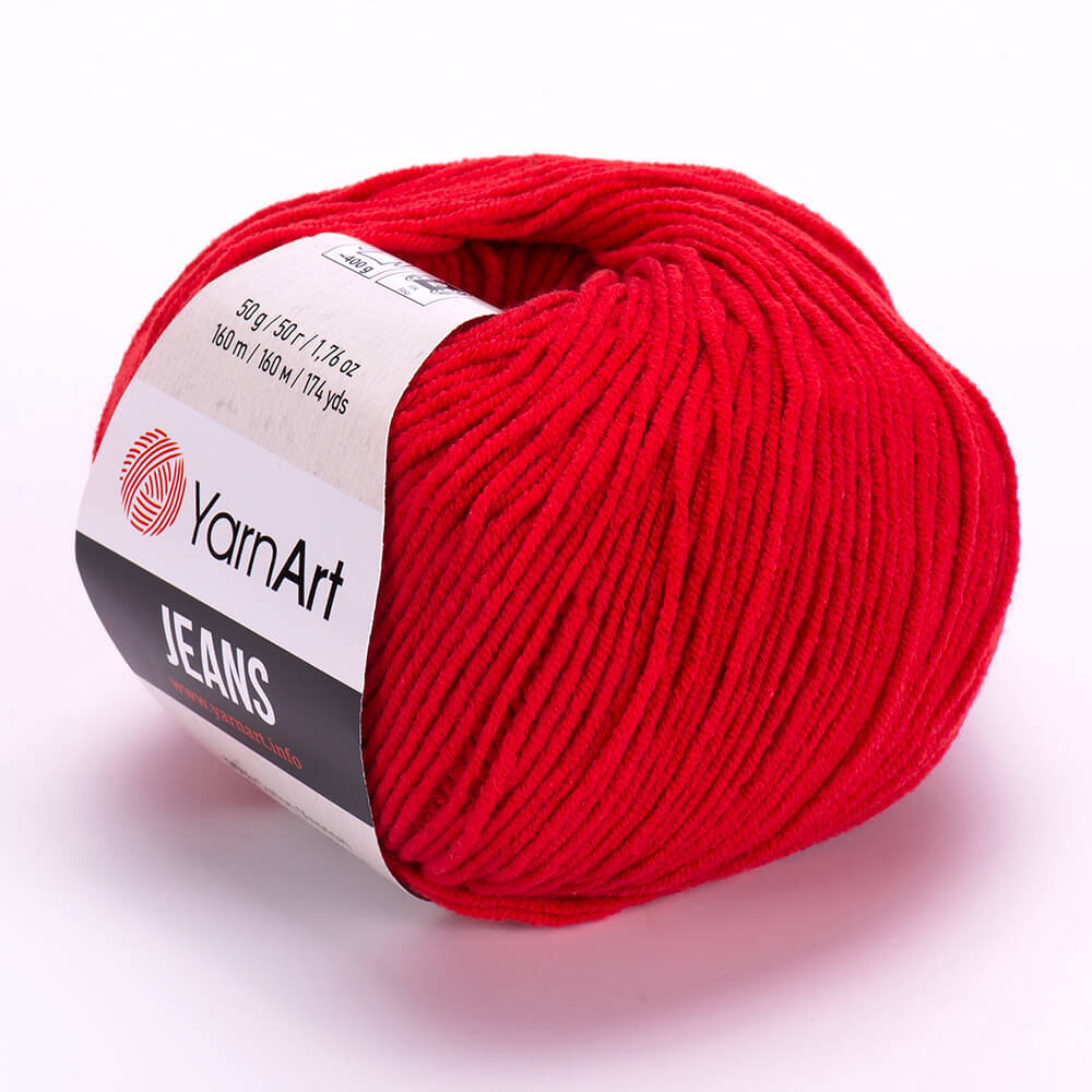 Пряжа Yarn-Art Jeans, 5 мотков (160м, 50гр), цвет 90 Глубокий красный  #1