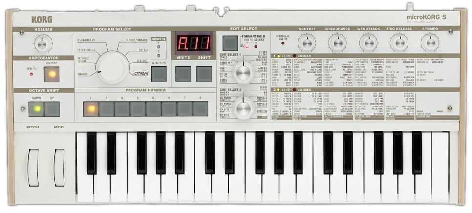 Цифровой синтезатор KORG microKORG S MK-1S, 2 генератора + генератор шума многорежимный фильтр, 37 мини-клавиш #1