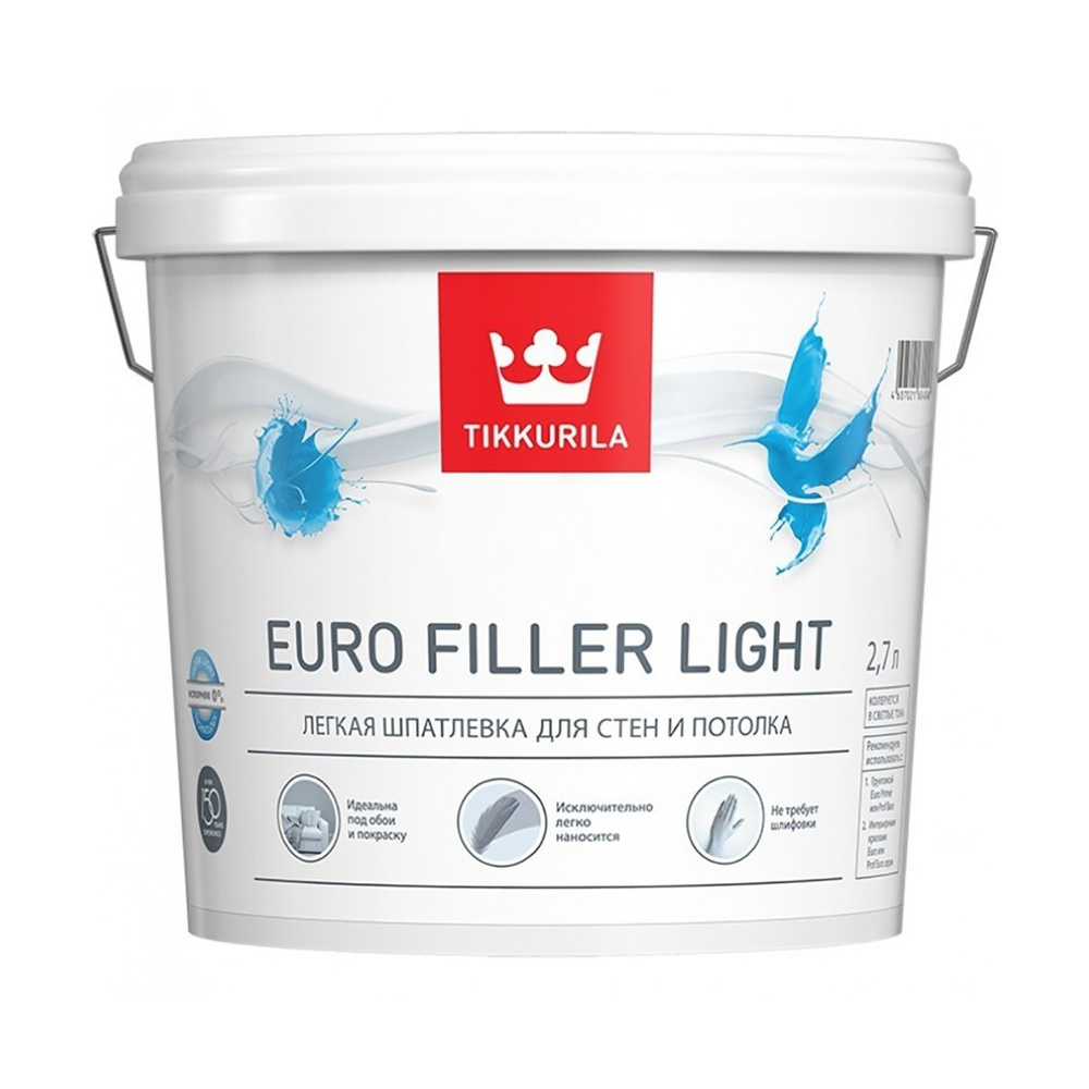 Tikkurila Euro Filler Light / Тикурила Евро Филлер Лайт Kta 2,7 Л Шпаклевка Легкая "Тиккурила"  #1