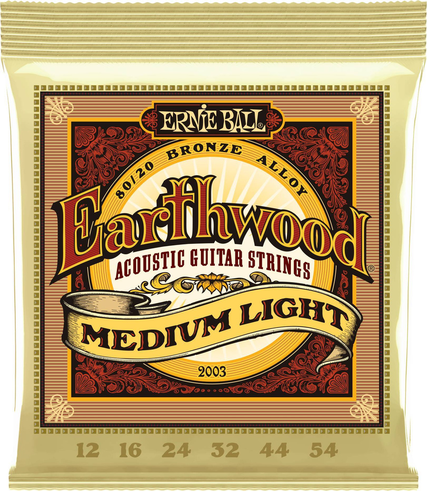 ERNIE BALL 2003 Earthwood 80/20 Bronze Medium Light 12-54 Струны для акустической гитары  #1