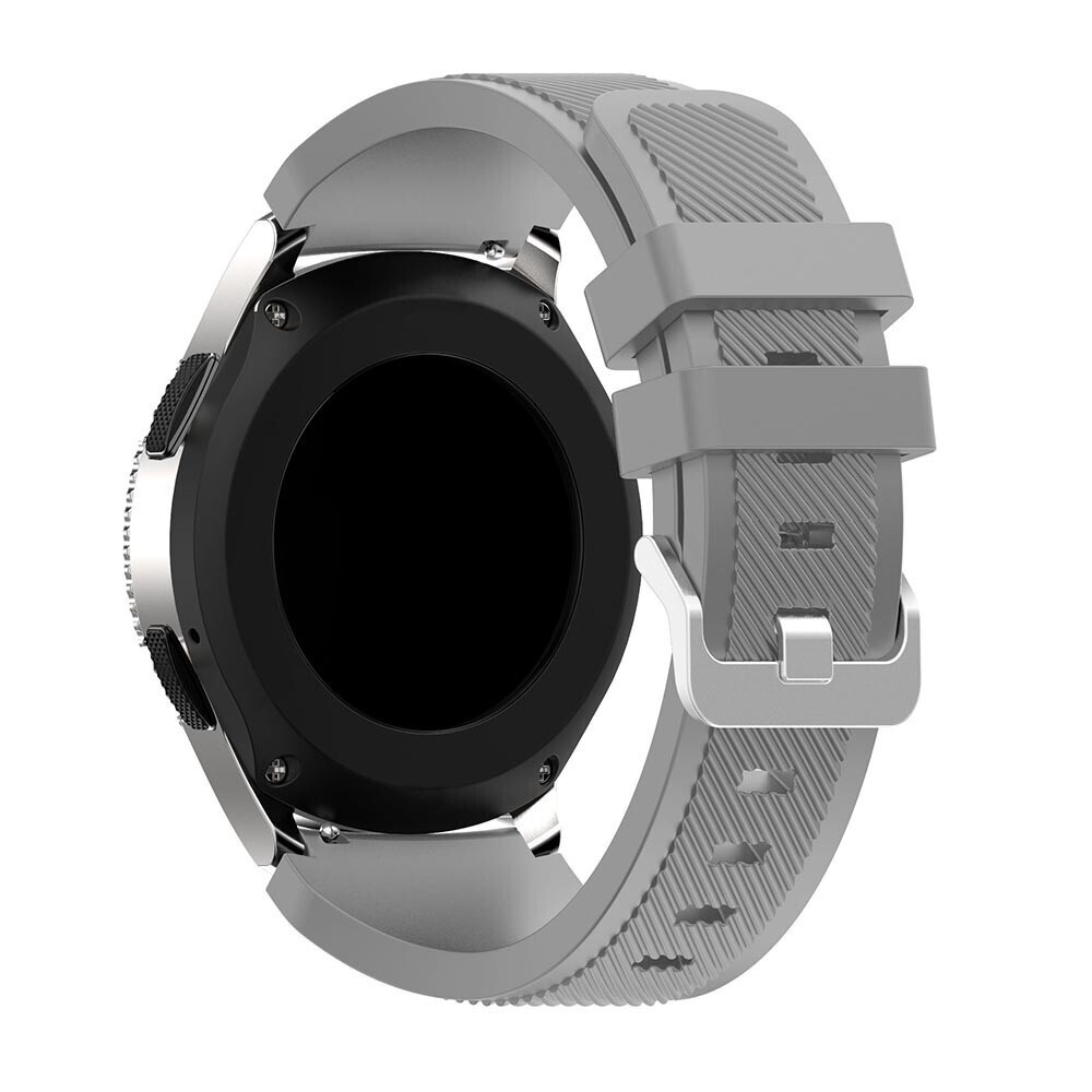 Силиконовый ремешок Twill Texture для часов Samsung Galaxy Watch 46 мм - серый  #1