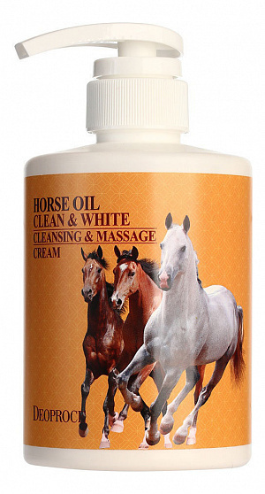 Deoproce Крем массажный очищающий с лошадиным жиром HORSE OIL CLEAN & WHITE CLEANSING & MASSAGE CREAM #1