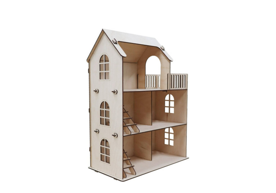 Кукольный домик "ECO", конструктор, домик для кукол 12 см, деревянный  #1