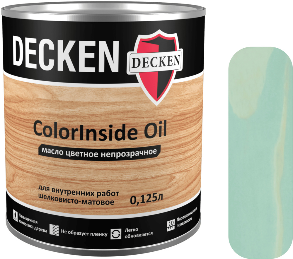 Масло для дерева DECKEN ColorInsidе Oil, 0,12, PROVENCE мята (PROVENCE 3), цветное непрозрачное масло #1