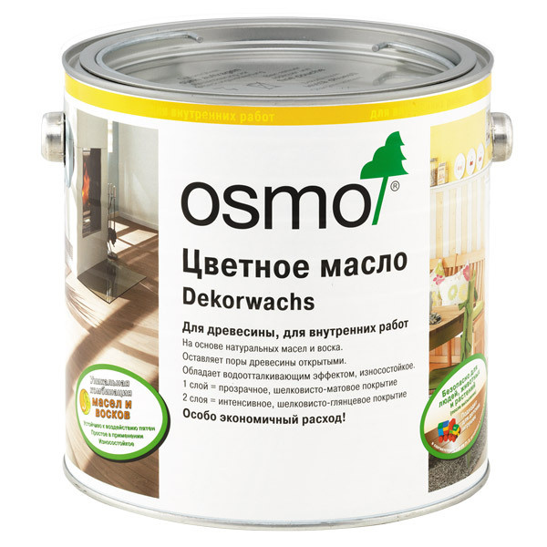 OSMO/ОСМО, Масло-воск, 3164 Дуб, 2,5 л. #1