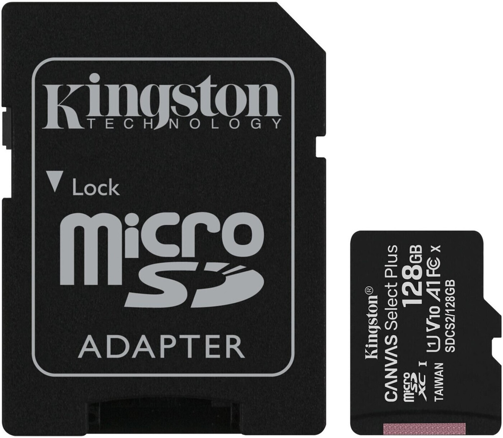 Флеш карта microSDXC 128Gb Class10 Kingston SDCS2/128GB CanvSelect Plus + adapter #1