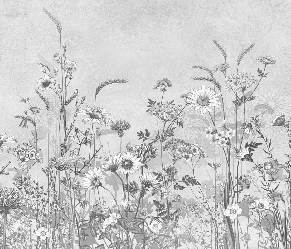 Фотообои флизелиновые на стену 3д GrandPik 4499 "Цветы в траве" (ШхВ), 350х300 см  #1