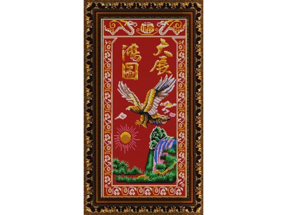 Рисунок на ткани Конёк "Летящий орел", 25x45 см #1
