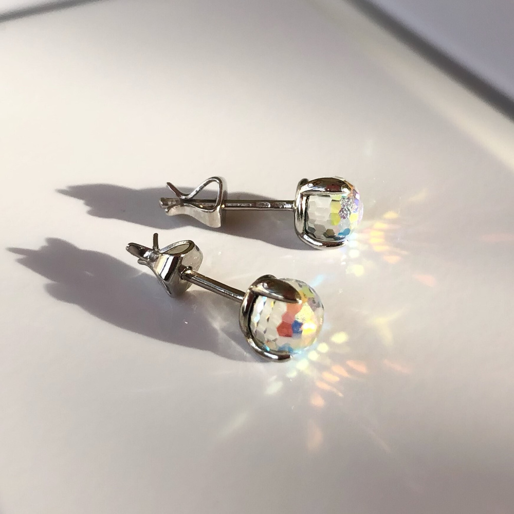 ATLANTA jewelry Серьги пусеты (гвоздики) с кристаллами шариками Swarovski(Сваровски) серебро 925 пробы - купить с доставкой по выгодным ценам винтернет-магазине OZON (337280341)