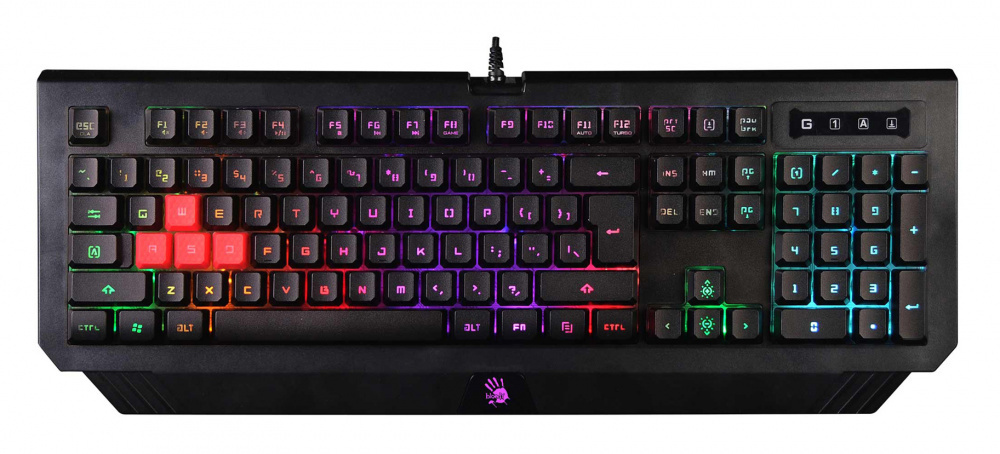 Клавиатура A4Tech Bloody B120N, черный, USB, Multimedia, for gamer, LED (подставка для запястий)  #1