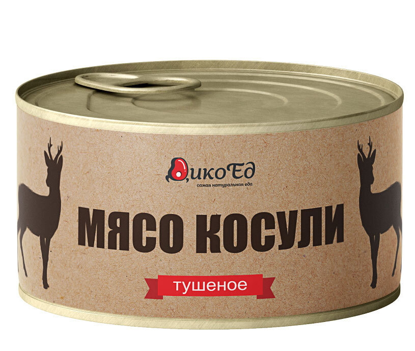 Мясо косули тушеное натуральное, 325 грамм, 85% мяса #1