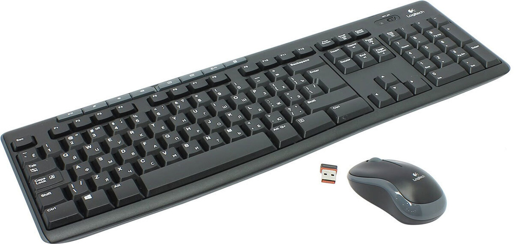 Комплект беспроводной клавиатура и мышь Logitech MK270, черный купить ...
