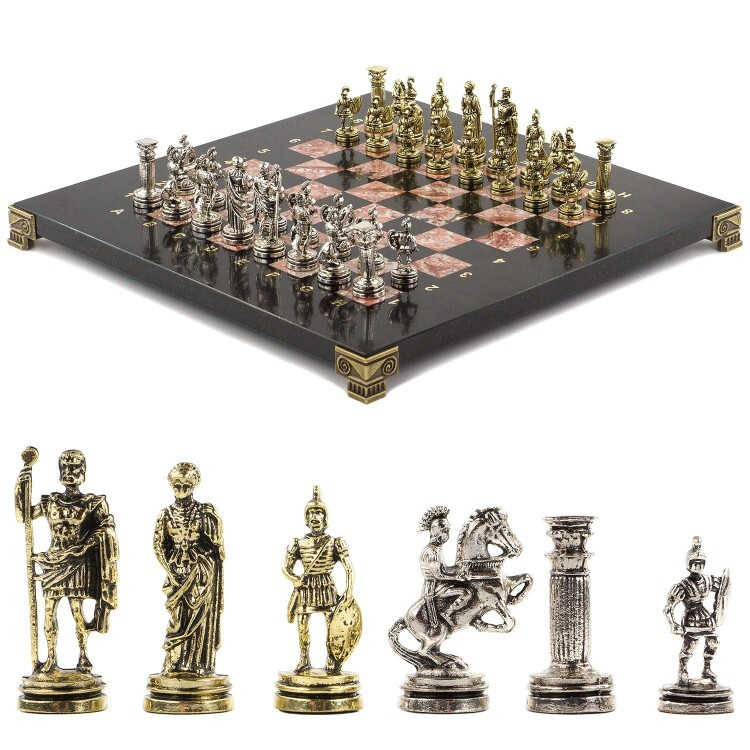 Шахматы "Римские воины" 28х28 см из креноида / Шахматы подарочные / Набор шахмат / Шахматный набор / #1