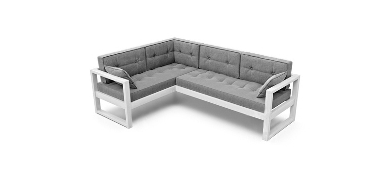 Угловой диван , механизмНераскладной,212х160х80см, серый, белый  #1