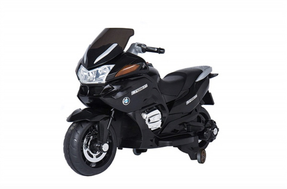 Электромотоцикл BMW 45387 аккумуляторный детский, двухколесный, со светом и звуком(черный)  #1