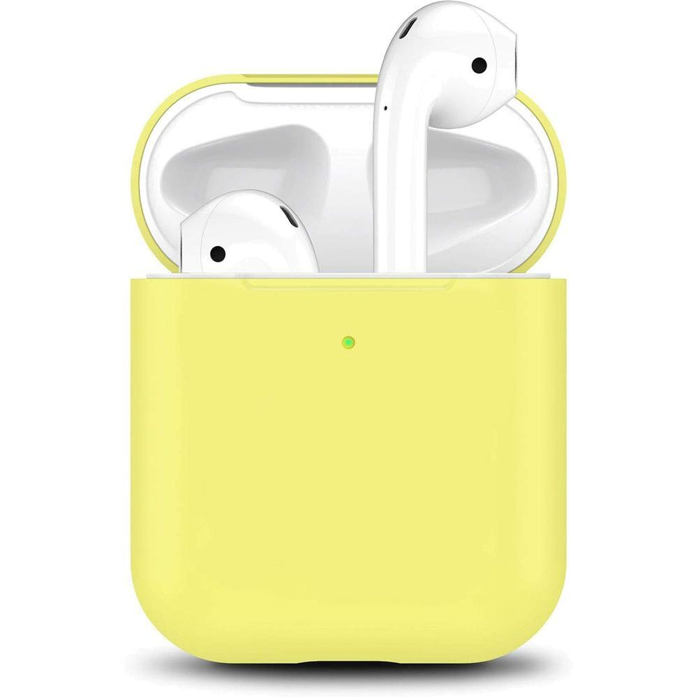 Чехол силиконовый Brosco для Apple AirPods 2 желтый #1