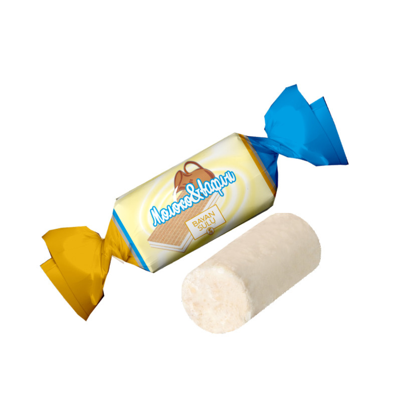Конфеты Молоко & вафли, 1 кг, БАЯН СУЛУ, (Bayan Sulu), Казахстан  #1