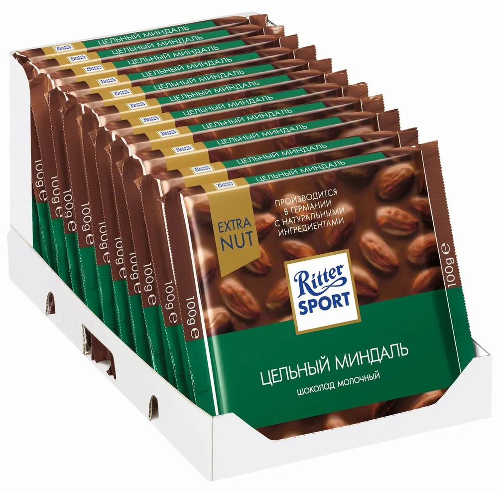 Шоколад Ritter Sport Цельный миндаль молочный 11 шт * 100 г #1