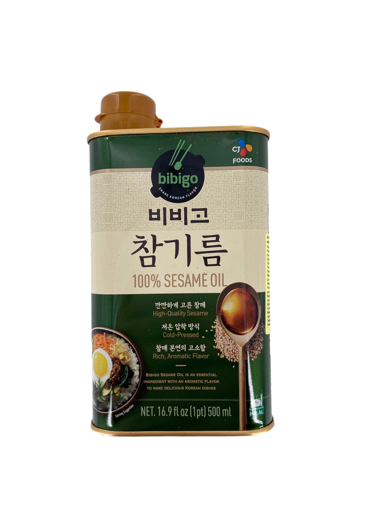 Корейское натуральное кунжутное масло Bibigo от CJ, нерафинированное, 500 мл  #1