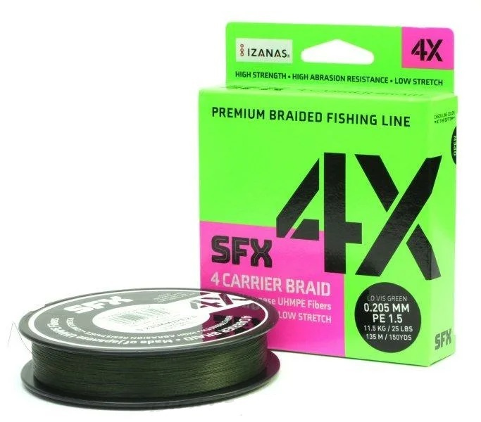 Шнур PE Sufix SFX 4X #4 (135 м, 0.33 мм, зеленый, 23 кг) #1