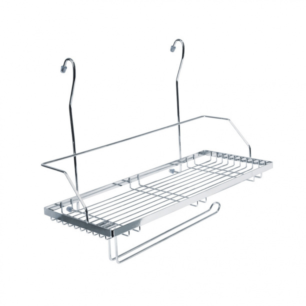 Полка для рейлинга одноярусная с держателем для полотенца 395х215х300 мм хром LEMAX  #1