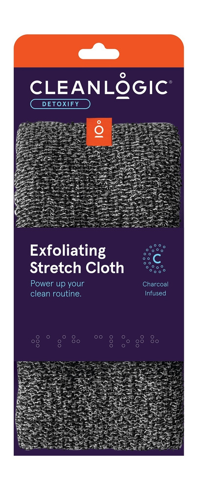 Растягивающаяся мочалка для тела с древесным углем Cleanlogic Detoxify Exfoliating Stretch Cloth  #1