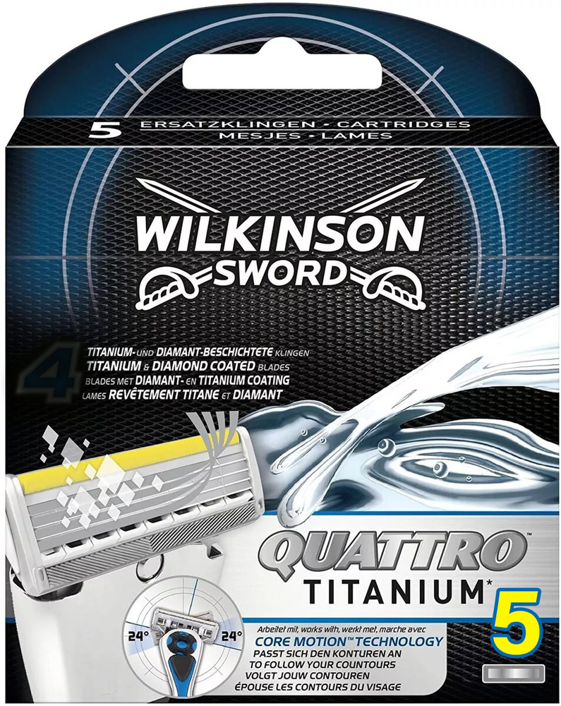 Wilkinson Sword / Schick Quattro Titanium, Core motion, Precision Сменные кассеты 5 шт.  #1