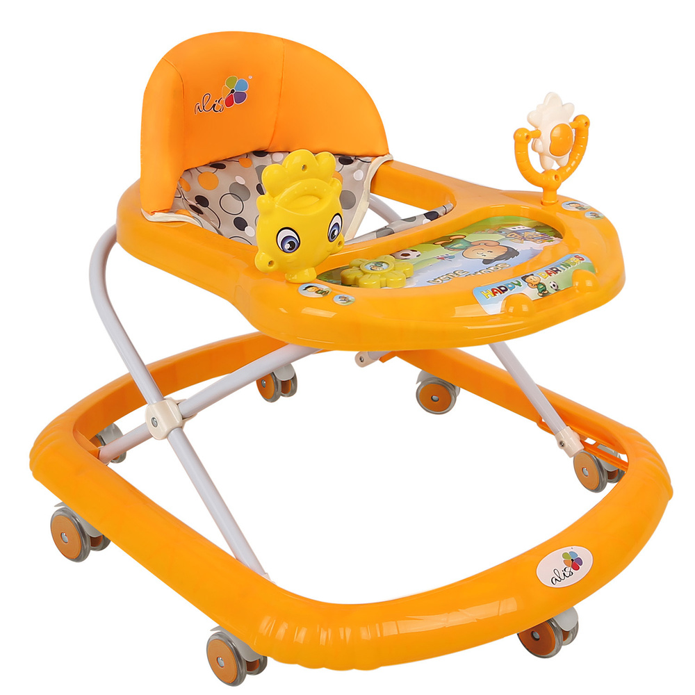 Ходунки детские музыкальные Alis Солнышко С, со съемной игровой панелью, 7 силиконовых колес, оранжевый #1