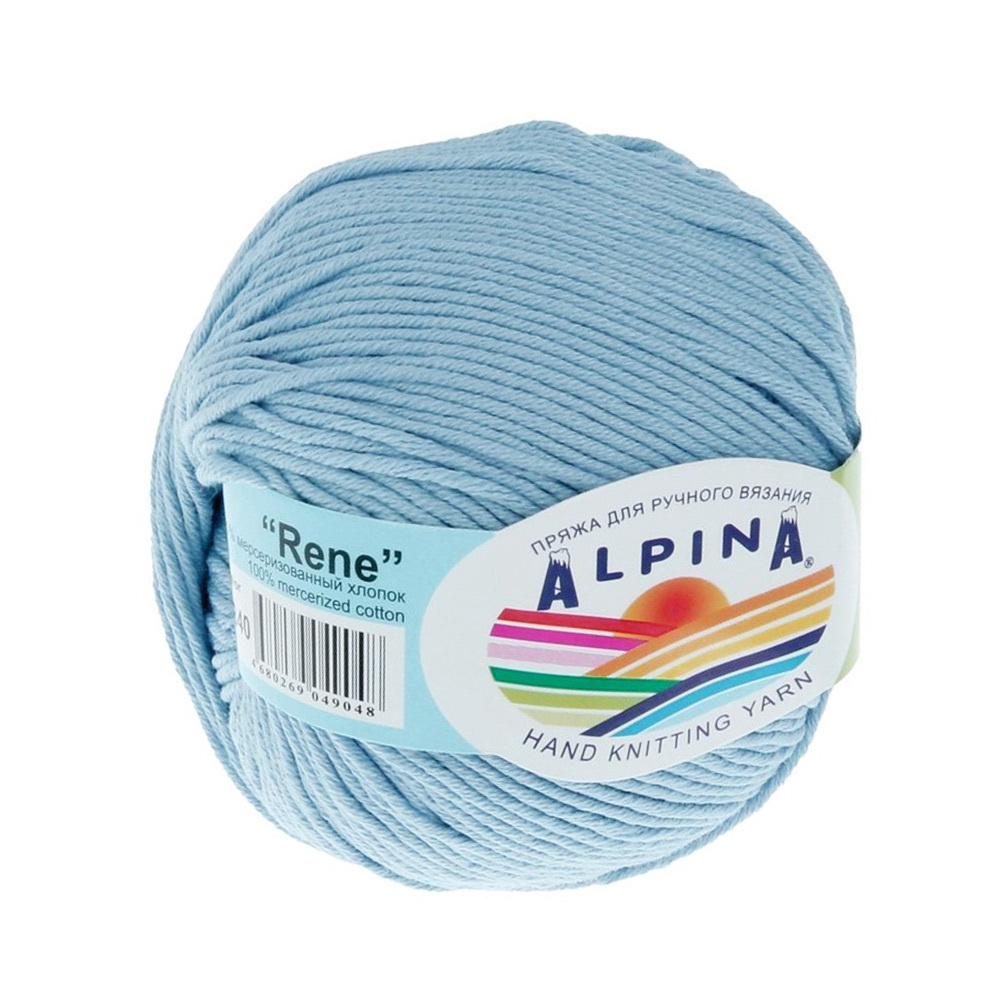 Пряжа Rene Alpina цвет 3840 серо-голубой, 4шт*(105м/50г), 100% мерсеризованный хлопок  #1