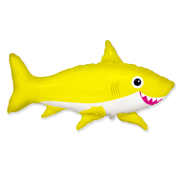 Воздушный фольгированный шар Желтая акула, 60 см на 100 см  #1