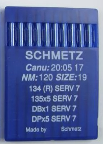 Иглы промышленные SCHMETZ 134(R) SERV 7 №120 (20:05 17, DPx5)/ для промышленных швейных машин (10 шт/уп) #1