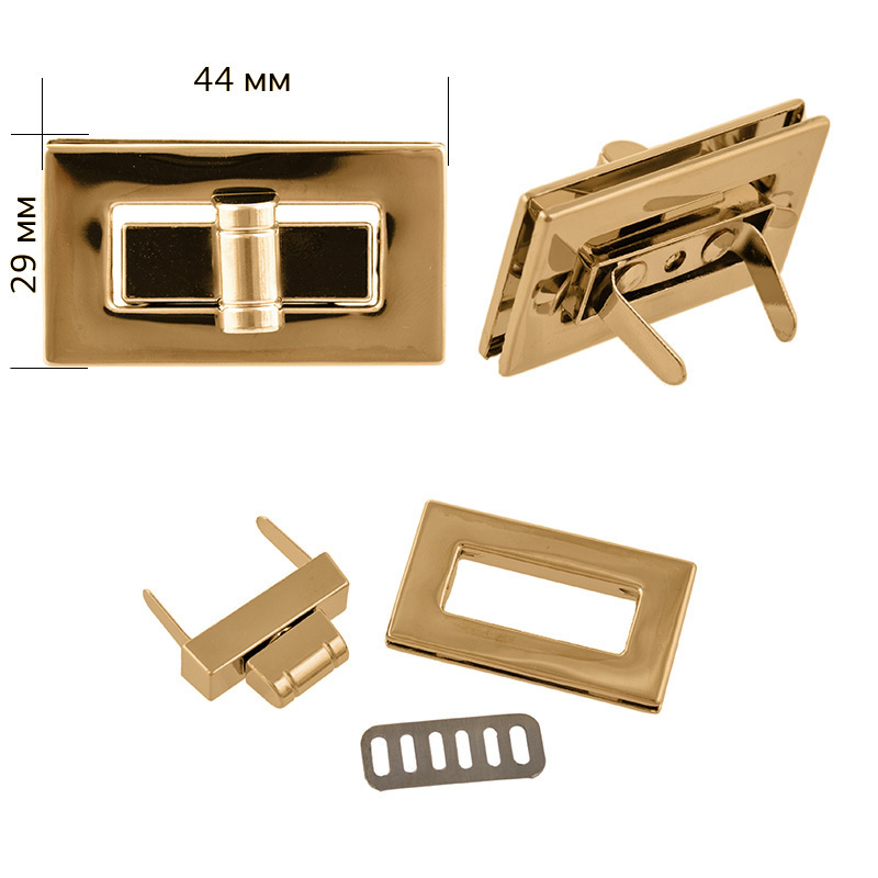 Застежка для сумки TBY.107968 44х29мм цв.золото уп.2шт #1