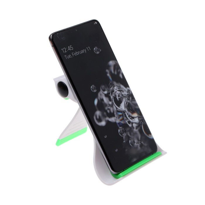 Подставка для телефона LuazON, складная, усиленная, регулируемая высота, бело/зелёная, 2 штуки  #1