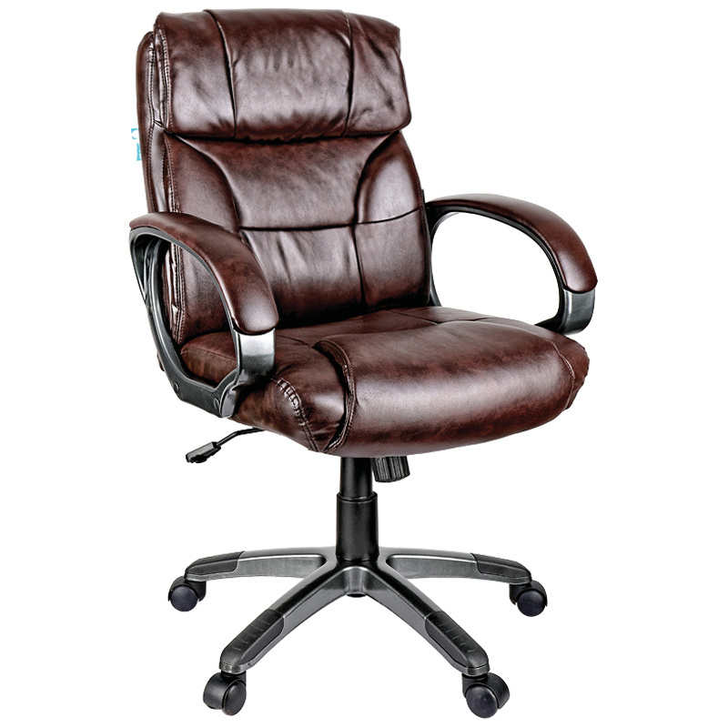 Кресло руководителя Helmi HL-E08 "Receipt", экокожа коричневая #1