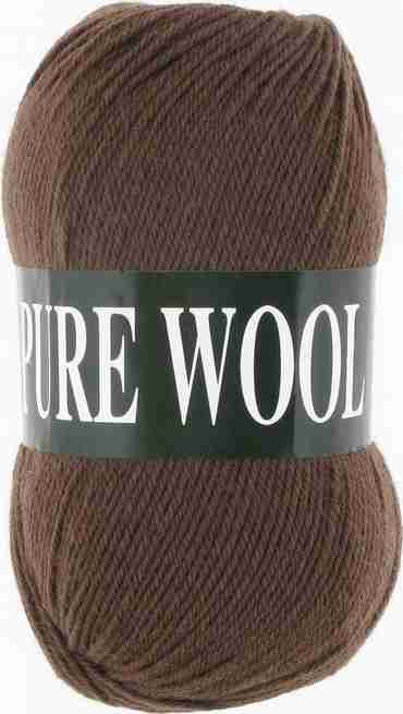 Пряжа Pure Wool Vita (Пур Вул Вита), цвет: 1754 Коричневый, 1 моток 100 гр., состав: 100% шерсть, длина #1