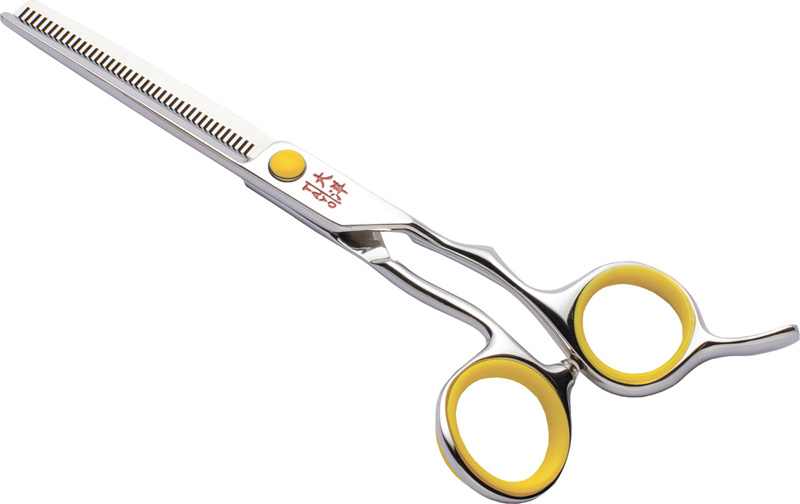 Парикмахерские ножницы TAYO DUET филировочные (40 зубцов) эргономичные 5,5" желтые TQ6355S  #1