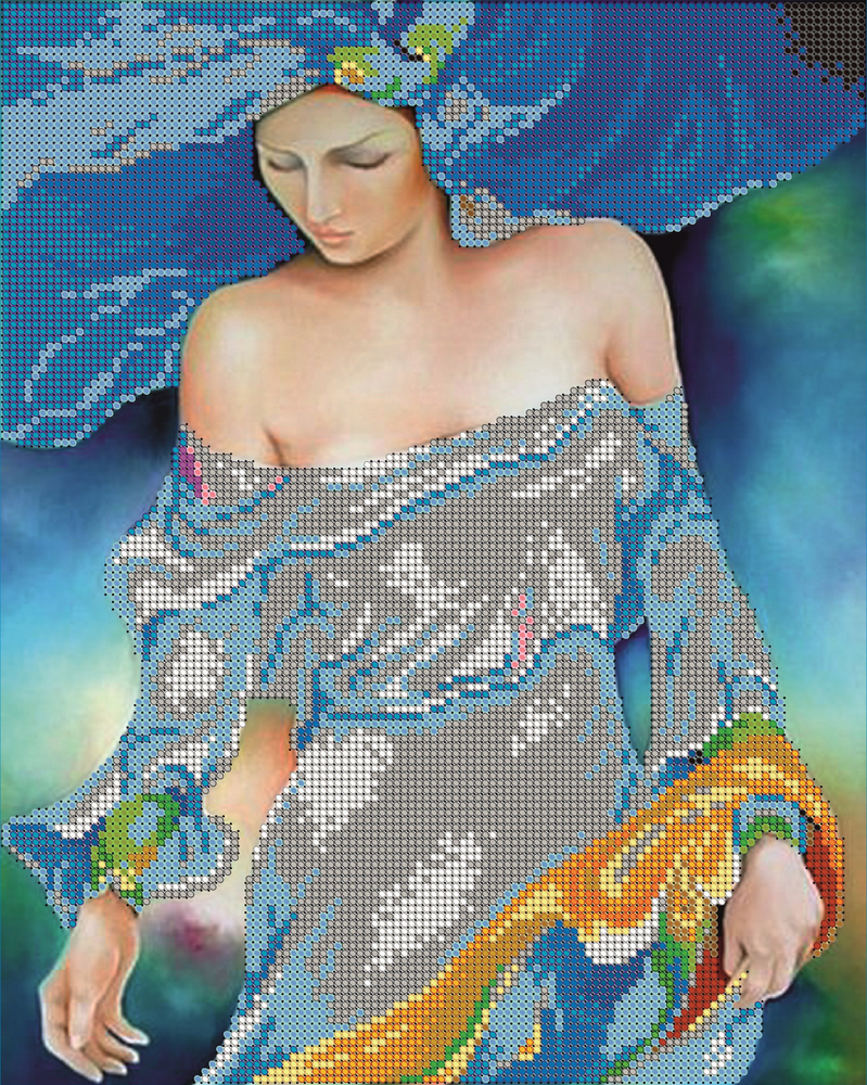 Набор для вышивания бисером Тайвань, Светлица картина Дева морей 24х30 см, рукоделие, подарок для творчества, #1