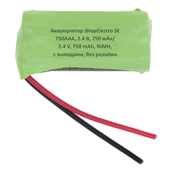 Аккумуляторная сборка ShopElectro SE 750ААА, 2.4 В, 750 мАч/ 2.4 V, 750 mAh, NiMH, с выводами, без разъёма #1