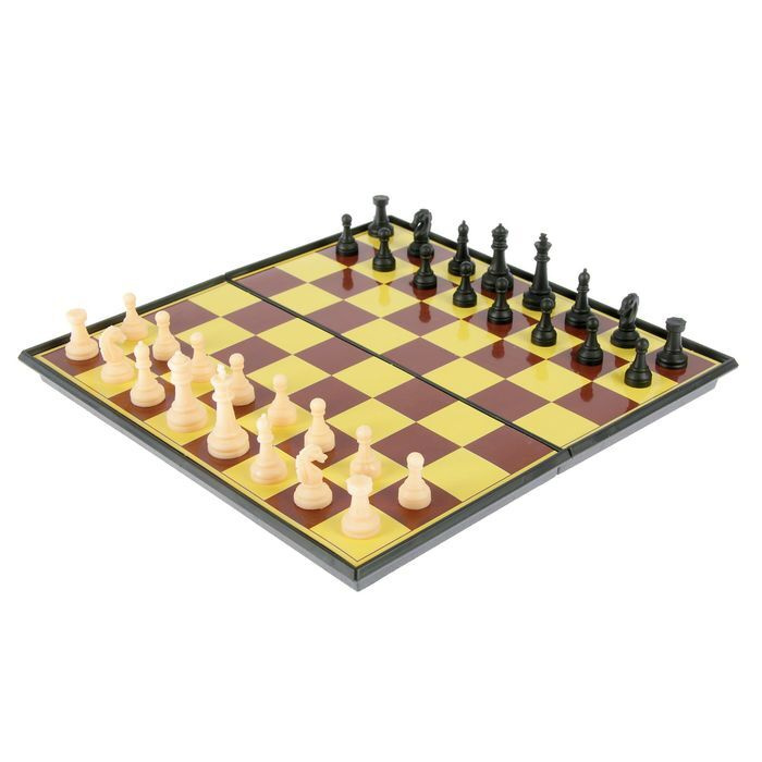 Настольная игра набор 2 в 1 Баталия шашки, шахматы, доска пластик 20х20см, 1 набор  #1