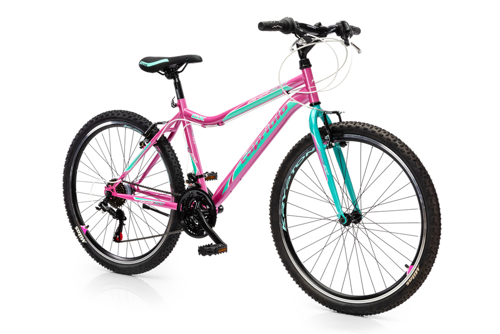 Велосипед CAPRIOLO MTB DIAVOLO DX 600 (3 X 6), рама сталь 15'', колёса 26'' (розовый - бирюзовый)  #1