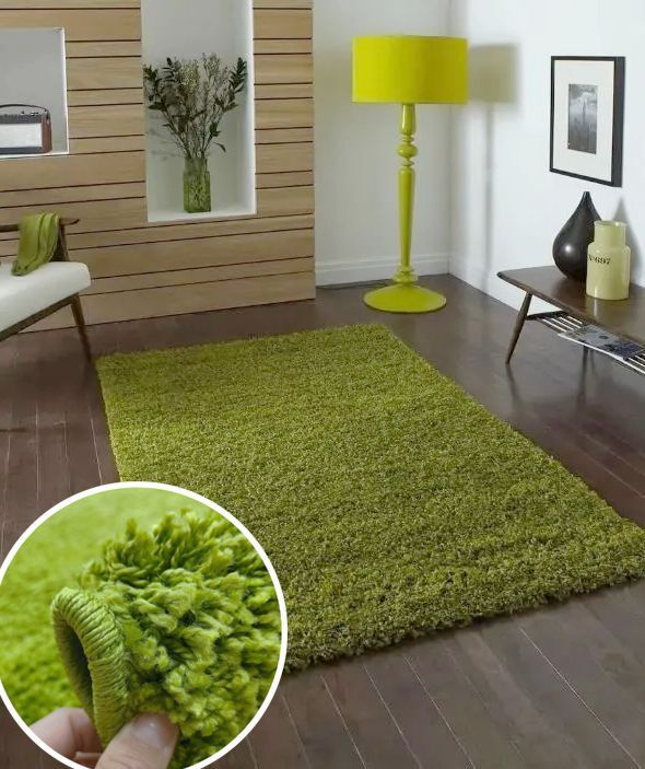 Витебские ковры Ковер SHAGGY LUX зеленый с высоким длинным ворсом "изумрудная трава" / пушистый ковёр #1