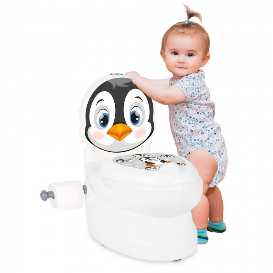Детский горшок Pilsan Пингвин детский унитаз, крышка, держатель туалетной бумаги, звук  #1