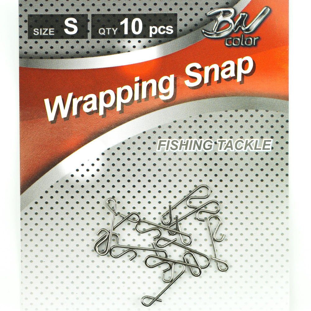 Безузловая застежка 10шт WRAPPING SNAP разм. S тест 4кг, цвет BN, безузловка, самовяз Namazu  #1