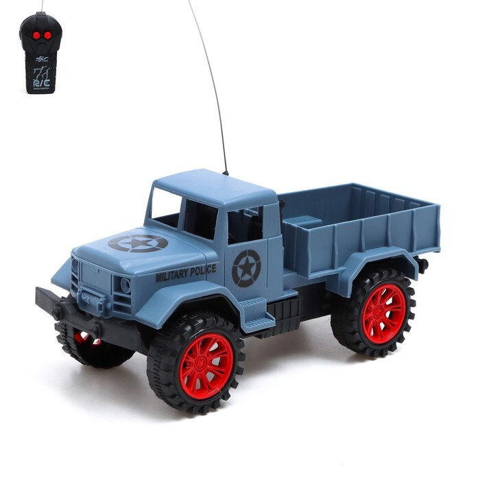 Грузовик радиоуправляемый "Военный", работает от батареек, цвет синий  #1