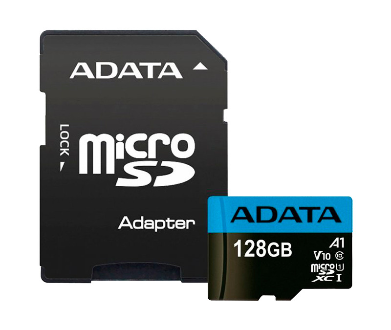 Карта памяти MICRO SDXC 128GB W/AD. AUSDX128GUICL10A1-RA1 ADATA #1