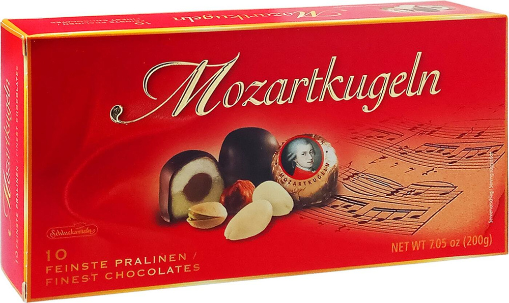 Конфеты Schluckwerder Mozart Kugeln шоколадные 200г 2 шт #1