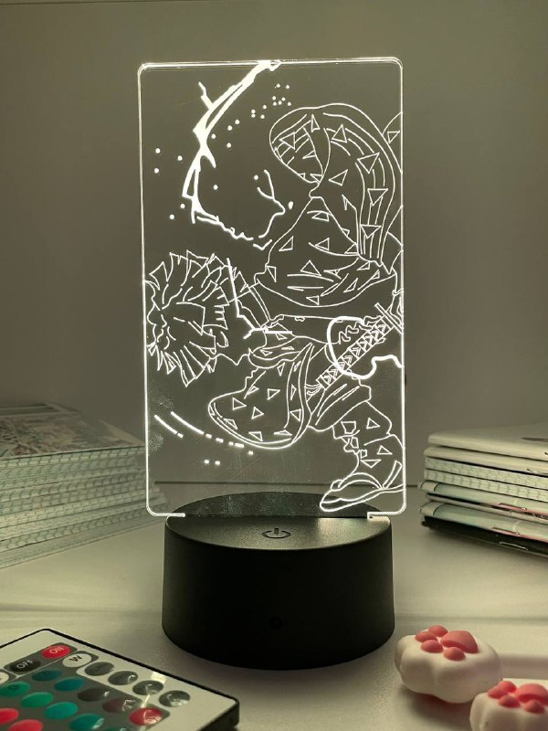 3D светильник-ночник , лампа из Аниме : Клинок рассекающий демонов , Kimetsu no Yaiba , Зеницу , 16 цветов #1