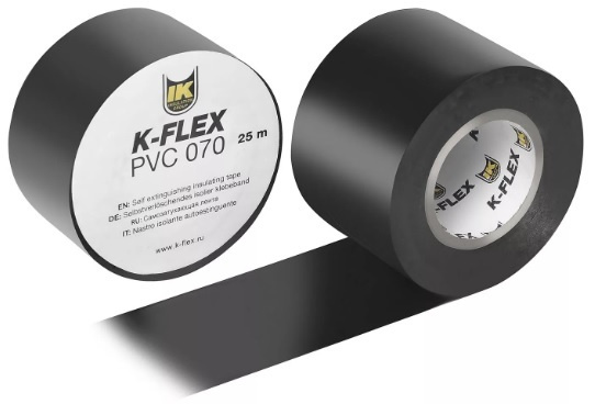 Монтажная лента K-FLEX PVC (ПВХ) 38 мм*25 м чёрная/ПВХ лента-липучка самоклеющаяся чёрная/лента ПВХ универсальная #1